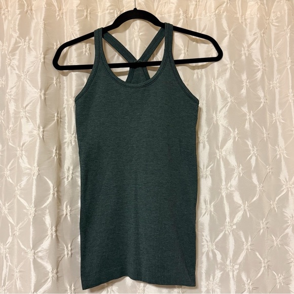 Lululemon Green Ebb To Street Tank Top Ribbed Racerback - Picture 2 of 12